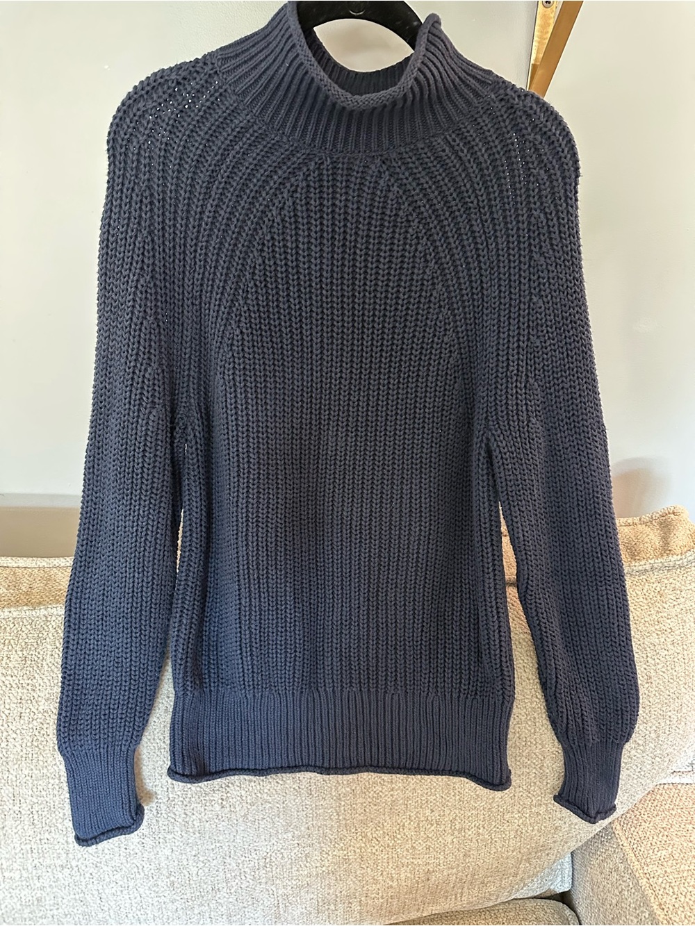 J. Crew Navy Ribbed Knit Turtleneck Sweater